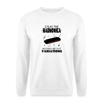 Je joue de l’harmonica, les erreurs ne sont que des variations - Sweat-shirt Unisexe - blanc - Devant