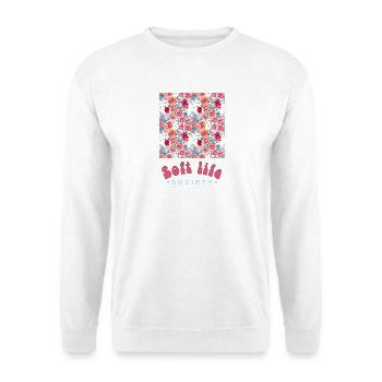 Gentle Blossoms Soft Life Graphic - Sweat-shirt Unisexe - blanc - Devant