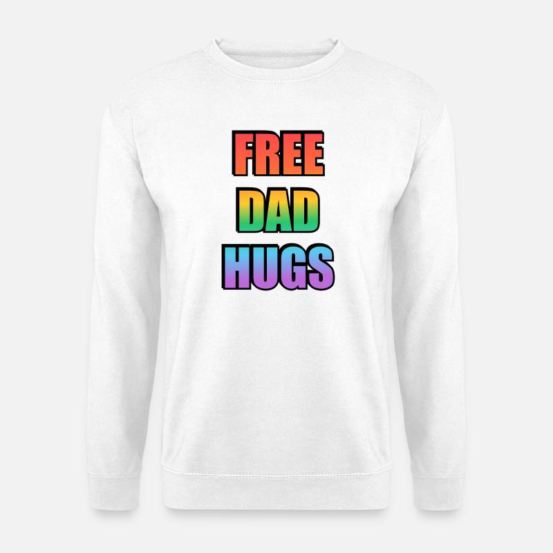 Free Dad Hugs Rainbow LGBT Pride - Unisex Sweatshirt - white