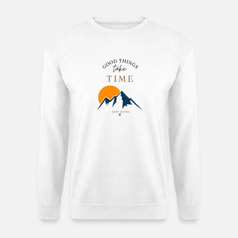 Time takes summit courage - Unisex Sweatshirt - white
