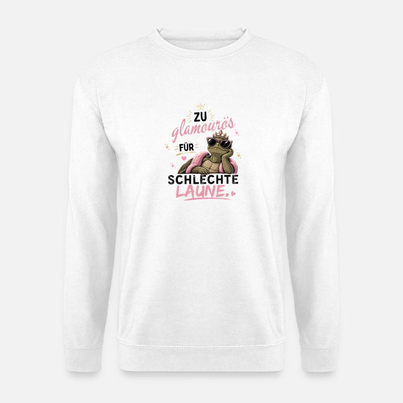 Glamouröse Schildkröte mit Krone - Unisex Pullover - Weiß
