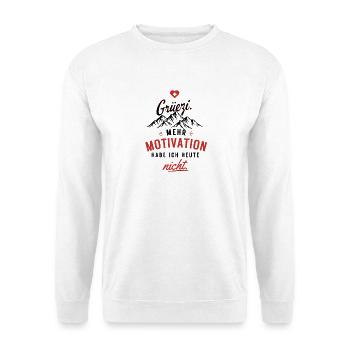 Motivation nicht – Herzrot Script - Unisex Pullover - Weiß - Vorne