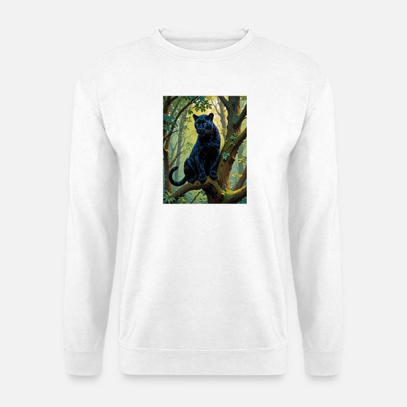 Schwarzer Panther im Dschungel - Unisex Sweatshirt - white