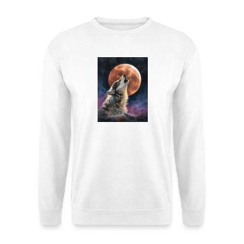 Heulender Wolf - Unisex Pullover - Weiß - Vorne
