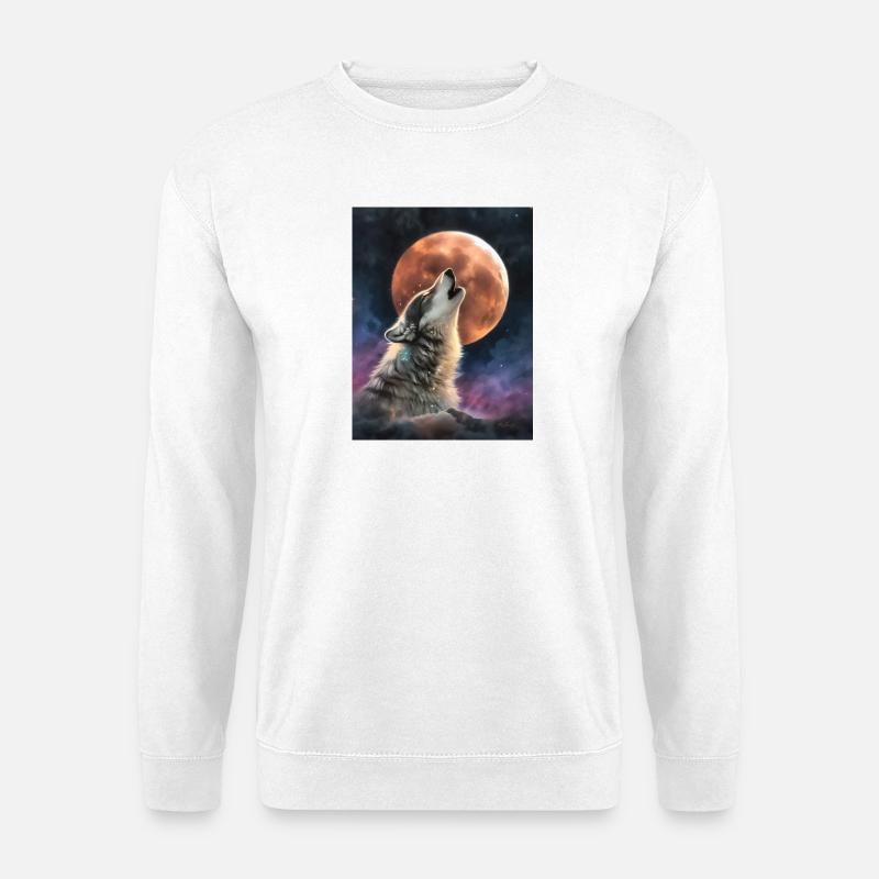 Heulender Wolf - Unisex Pullover - Weiß