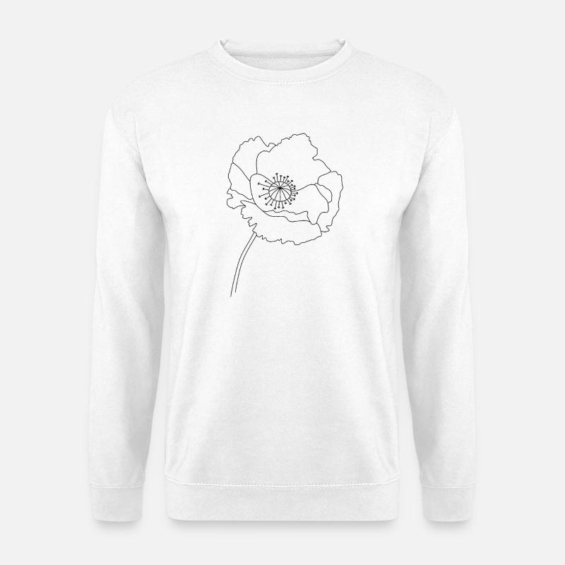 Mohnblumen-Silhouette - Unisex Pullover - Weiß