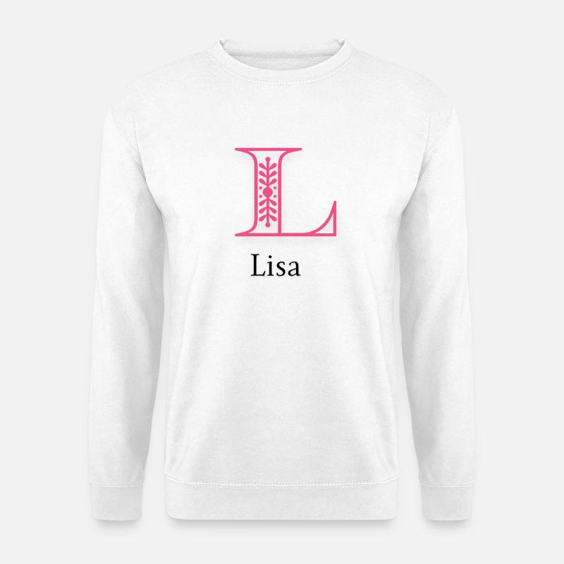 Lilienornament L-Buchstabe - Unisex Pullover - Weiß
