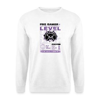 Conception de manettes Pro Gamer Level Up - Sweat-shirt Unisexe - blanc - Devant