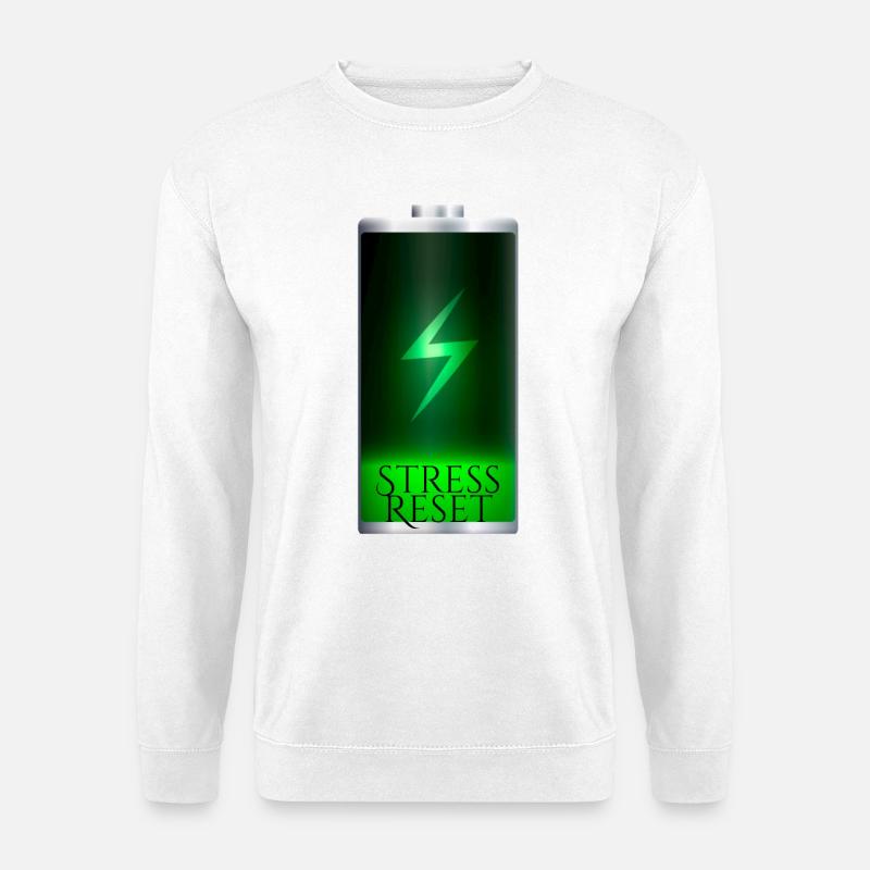 Stress Reset volle Batterie - Unisex Pullover - Weiß