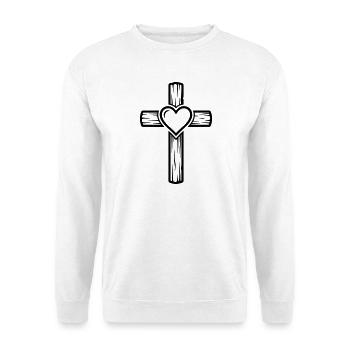 Symbole de la croix de cœur - Sweat-shirt Unisexe - blanc - Devant