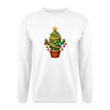 Cactus Christmas Tree Smile Art - Unisex Sweatshirt - white - Front