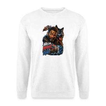 Heia Norge Norwegen Fan Wikinger Wolf Row Motiv - Unisex Pullover - Weiß - Vorne