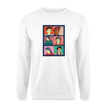 Portraits and facial expressions in anime style - Unisex Sweatshirt - white - Front