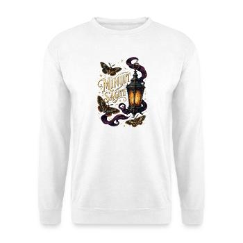 Minuit s'agite: lanterne et papillons - Sweat-shirt Unisexe - blanc - Devant