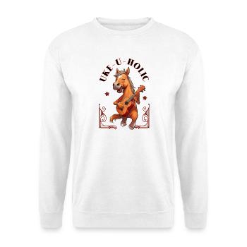 Uke-u-holic Horse - Sweat-shirt Unisexe - blanc - Devant