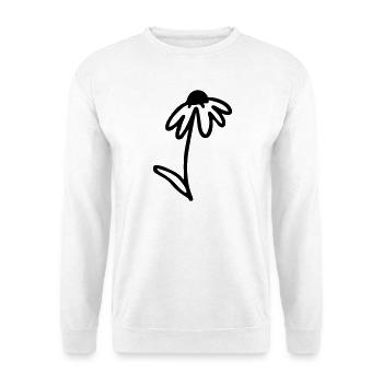 Blume One Line Art - Unisex Pullover - Weiß - Vorne