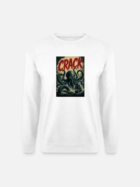 Vintage CRACK Kraken - Unisex Pullover - Weiß