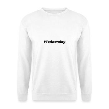 Mercredi – Lettres noires - Sweat-shirt Unisexe - blanc - Devant