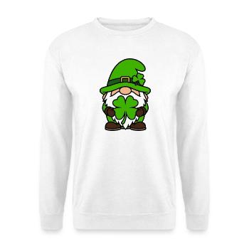 Colorful Lucky Dwarf with Shamrock - Unisex Sweatshirt - white - Front