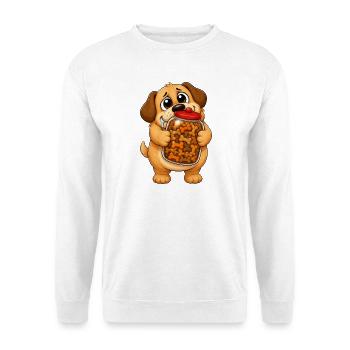 Besessenheit des sabbernden Hundeleckerlis-Glases - Unisex Pullover - Weiß - Vorne