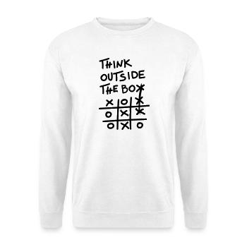 Denk außerhalb der Box-Bahn - Unisex Pullover - Weiß - Vorne
