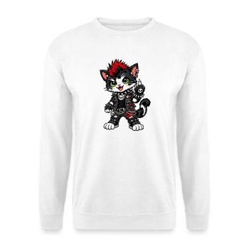 Glatzen Kratzen - Unisex Pullover - Weiß - Vorne - Alina (178cm) & Michal (187cm)