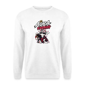 Samurai-Katzen-Aura-Landwirtschaft 67 - Unisex Pullover - Weiß - Vorne - Alina (178cm) & Michal (187cm)