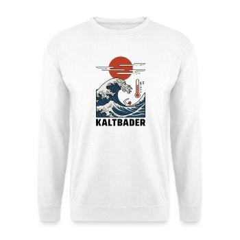 Eisbaden T-Shirt, Kaltbader Shirt Eisduschen Kalt - Unisex Pullover - Weiß - Vorne - Alina (178cm) & Michal (187cm)