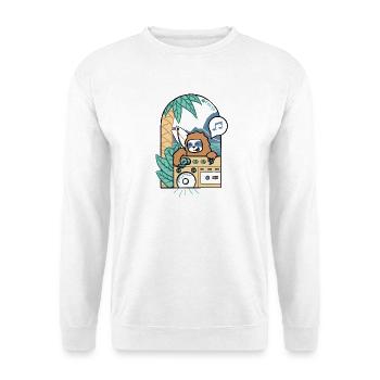 Faulheit pumpt Fettschläge an der Küste - Unisex Pullover - Weiß - Vorne - Alina (178cm) & Michal (187cm)