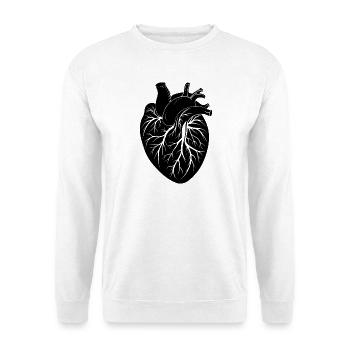 anatomisches Herz - Unisex Pullover - Weiß - Vorne - Alina (178cm) & Michal (187cm)