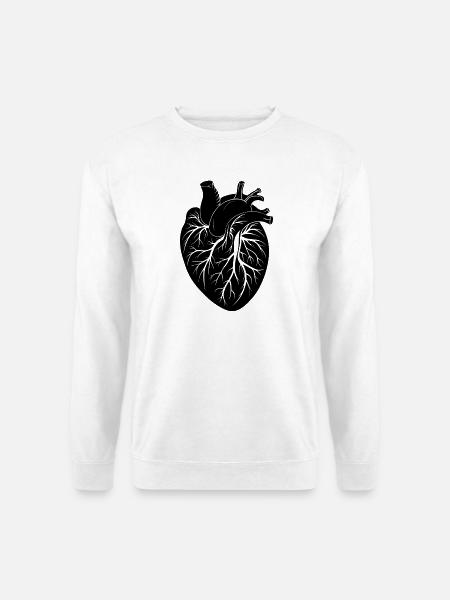 anatomisches Herz - Unisex Pullover - Weiß