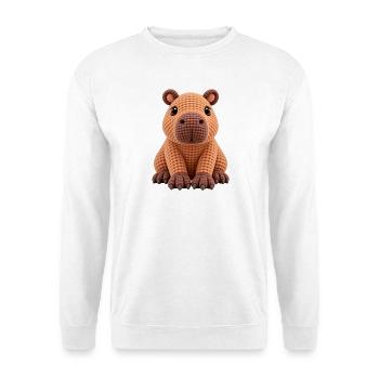 Kuscheliger Strick-Hippo - Unisex Pullover - Weiß - Vorne - Alina (178cm) & Michal (187cm)