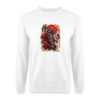 Samurai Krieger – Japanischer Ehrenkodex - Unisex Pullover - Weiß - Vorne - Alina (178cm) & Michal (187cm)