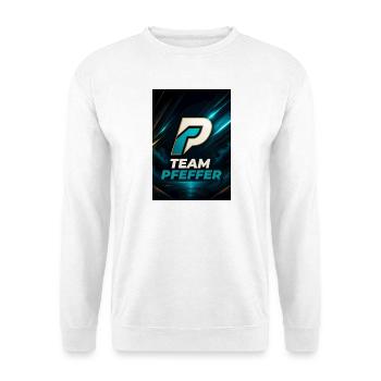 Pfeffer Team Logo Familienname Nachname Fimrma - Unisex Pullover - Weiß - Vorne - Alina (178cm) & Michal (187cm)