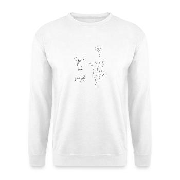 tegn la veta sempla-  Romontsch Sursilvan - Unisex Pullover - Weiß - Vorne - Alina (178cm) & Michal (187cm)