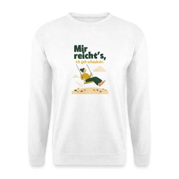 Mir reicht's, ich geh schaukeln Herbst - Unisex Pullover - Weiß - Vorne - Alina (178cm) & Michal (187cm)