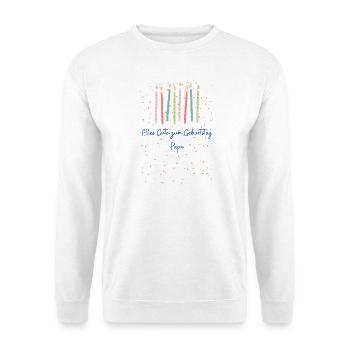 Alles Gute zum Geburtstag Papa - Unisex Pullover - Weiß - Vorne - Alina (178cm) & Michal (187cm)