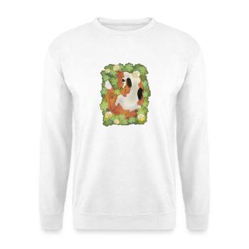 Süßer Fuchs im Kleefeld Klee Fox  - Unisex Pullover - Weiß - Vorne - Alina (178cm) & Michal (187cm)