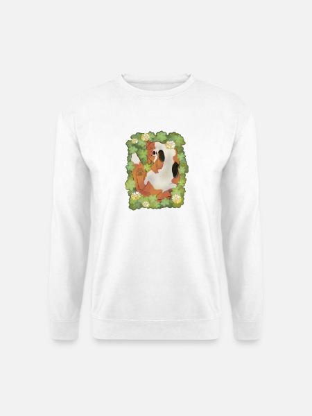 Süßer Fuchs im Kleefeld Klee Fox  - Unisex Pullover - Weiß