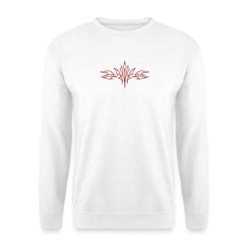 Tribal Rouge Symétrique Stylisé - Sweat-shirt Unisexe - blanc - Devant