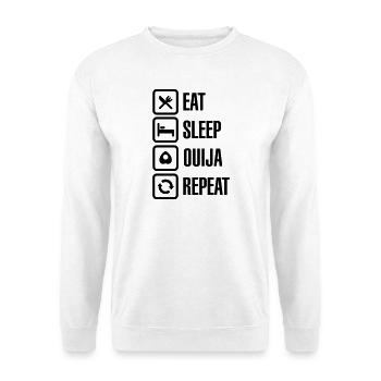 Eat sleep Ouija repeat - spirit Ouija board ghost - Unisex Sweatshirt - white - Front