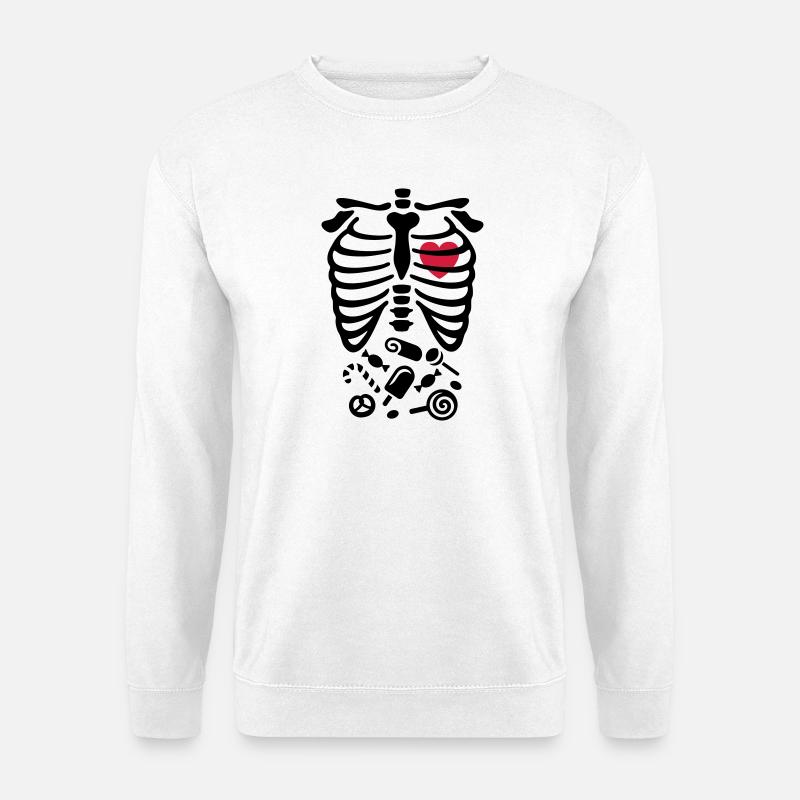 Halloween-Röntgenstrahl-Kostüm Süßigkeiten - Unisex Pullover - Weiß