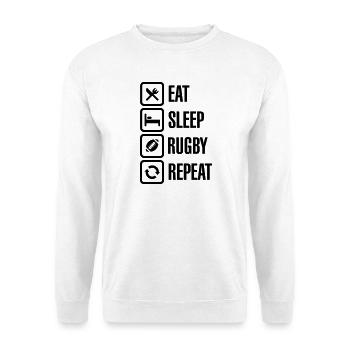 Eat Sleep Rugby Repeat - Unisex Sweatshirt - white - Front