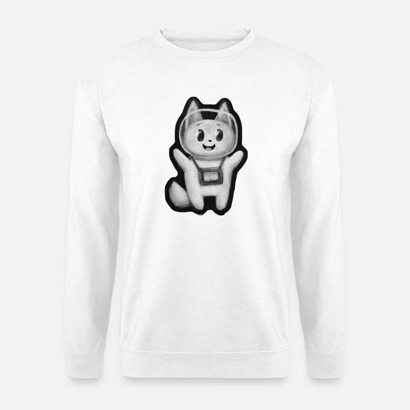Retro Weltraum Katze - Unisex Pullover - Weiß