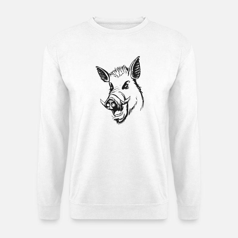 Boar Head Design! - Unisex Sweatshirt - white