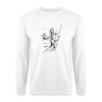 Cliff ascent — graphic silhouette - Unisex Sweatshirt - white - Front