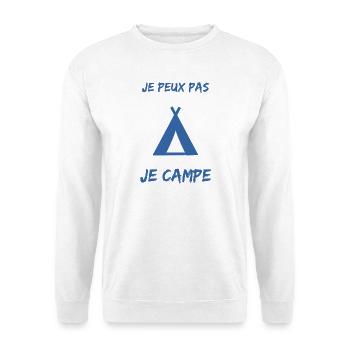 CAMPING. CAMPER. JE PEUX PAS. HUMOUR. VACANCES - Sweat-shirt Unisexe - blanc - Devant