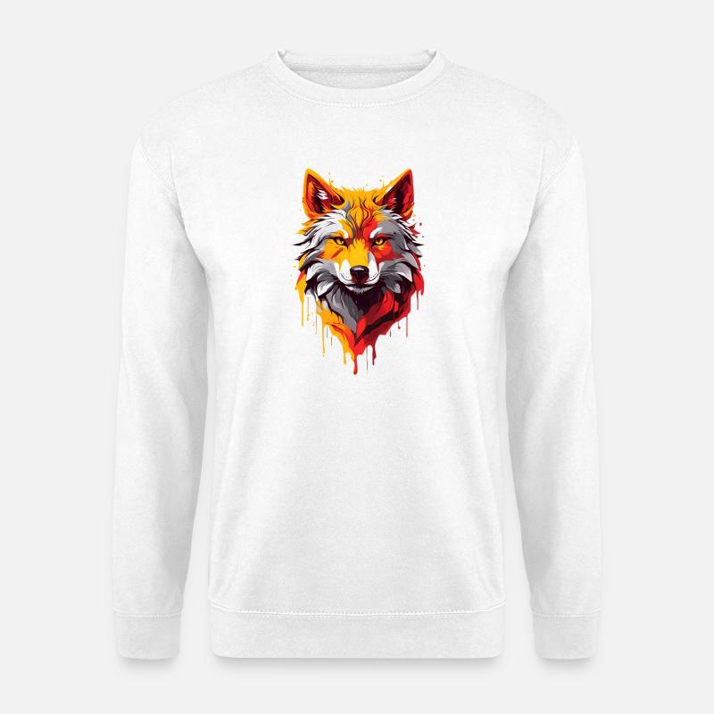 Coole Wolf - Unisex Pullover - Weiß