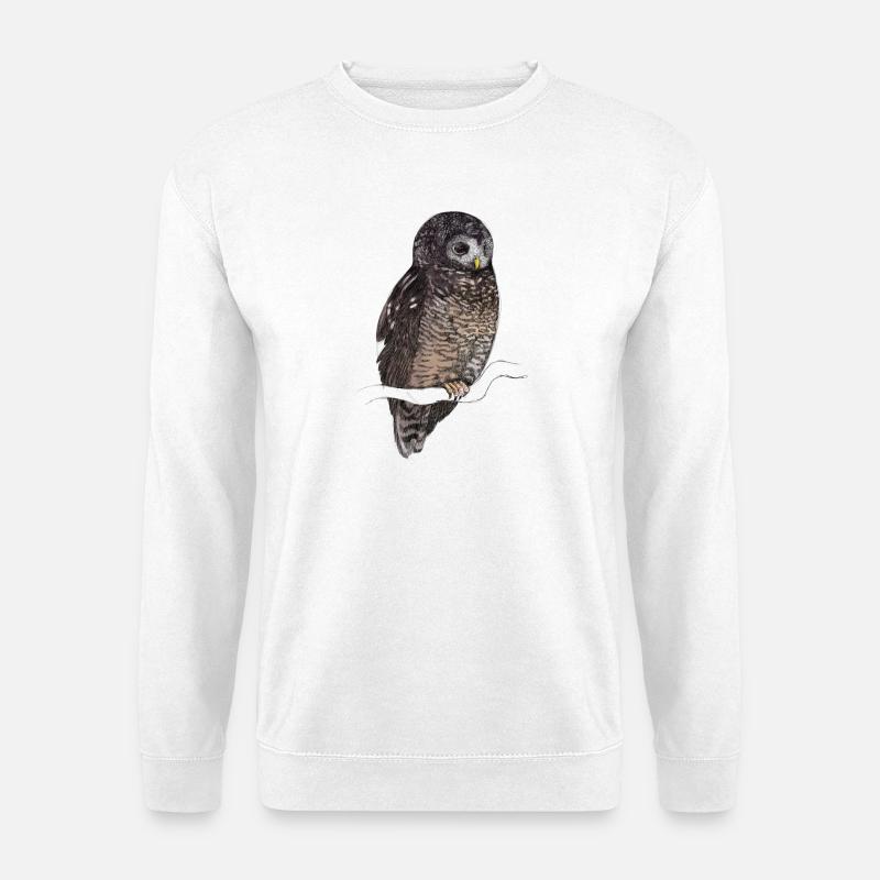 Illustration: Afrikanischer Waldkauz - Unisex Pullover - Weiß