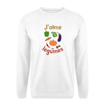 J'aime les légumes - Sweat-shirt Unisexe - blanc - Devant